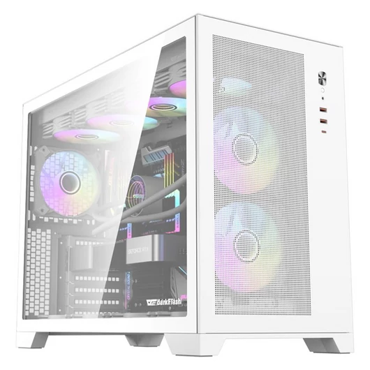 DARKFLASH DLX200 MESH ATX TG fehér számítógépház