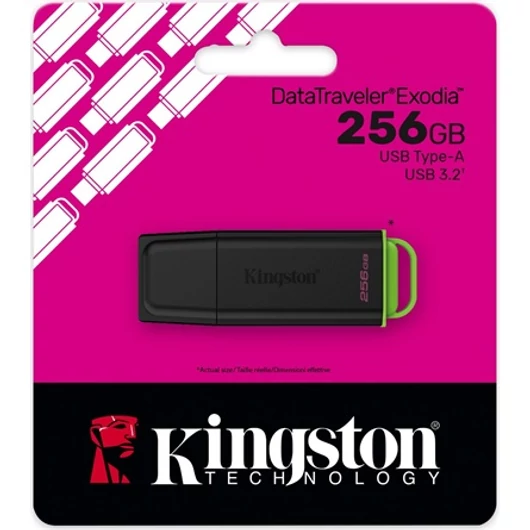 Kingston 256GB DataTraveler Exodia G2 USB-A 3.2 Gen1 pendrive fekete-zöld