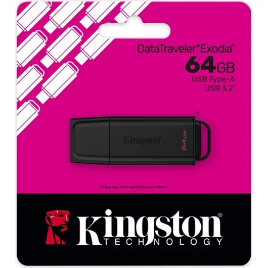 Kingston 64GB DataTraveler Exodia G2 USB-A 3.2 Gen1 pendrive fekete