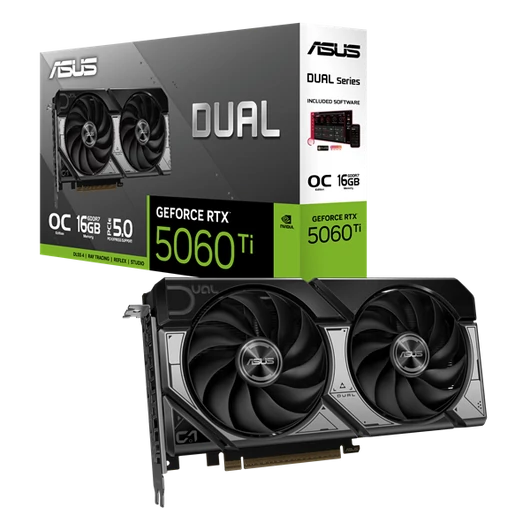 Asus Videokártya - nVidia DUAL-RTX5060TI-O16G (16384MB, GDDR7, 128bit, 1xHDMI, 3xDP)