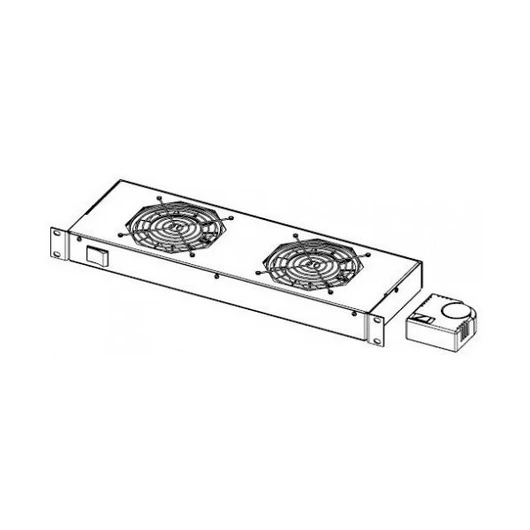 Legrand Rackszekrény ventilátor 19"-  2 ventilátor, termosztát, 160m3 / óra, Fekete (19" fali Evoline rackszekrényhez)