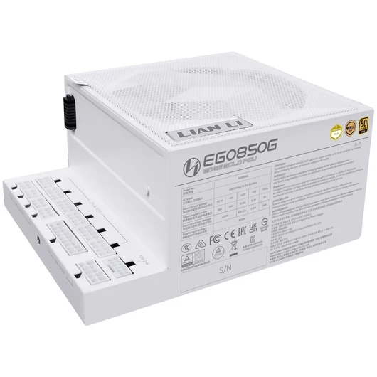 Tápegység Lian Li EDGE EG850 80 PLUS Gold, PCIe 5.1, ATX 3.1 - 850 watt, fehér