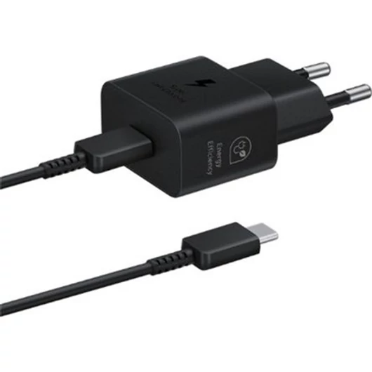 Samsung 25W univerzális hálózati töltő adapter fekete USB-C kábellel