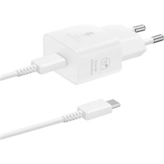 Samsung 25W univerzális hálózati töltő adapter fehér USB-C kábellel