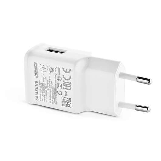 Samsung gyári USB hálózati töltő adapter - 5V/2A fehér ECO csomagolás (EP-TA200EWE)