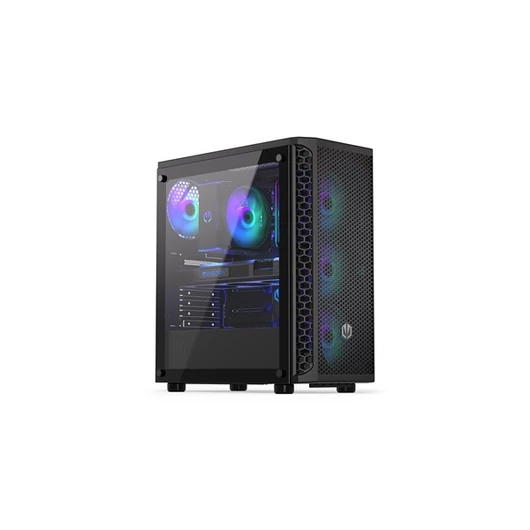 Endorfy Számítógépház - Signum 300 ARGB (ATX /micro ATX / ITX, 2xUSB3.0, 4x12cm LED ventilátor, ablakos, fekete)