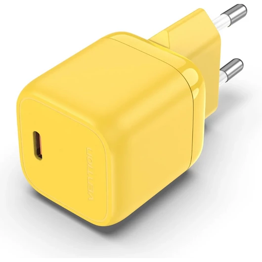Vention USB-C (1port,30W, sárga) ,töltő