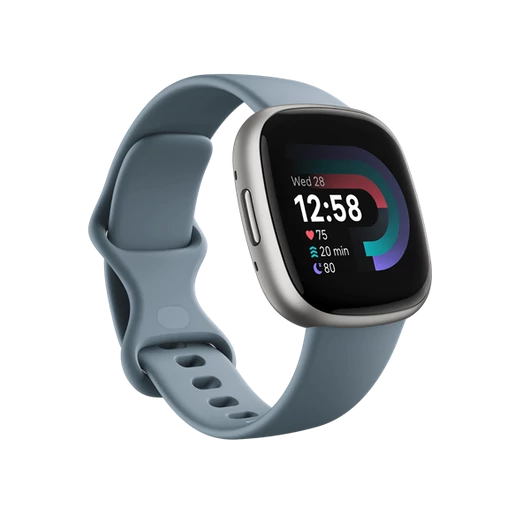 FITBIT Versa 4 okosóra (Waterfall Blue / Platinum Aluminium)