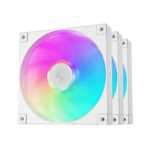 DeepCool Cooler 14cm - FD14 ARGB WH (3in1) (25,6dB; max. 144,09 m3 / h; 3pin csatlakozó; hydro bearing, ház hűtésre, PWM)