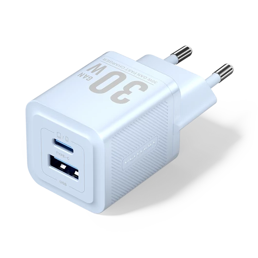 Vention USB-C+A (30W/30W, 2-portos, kék, GaN), töltő