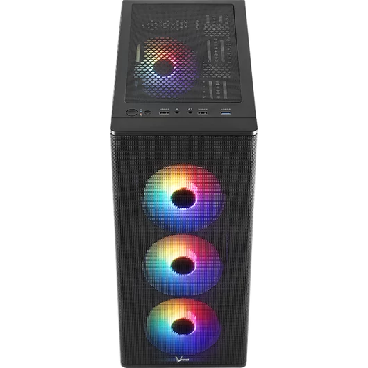 Formula Számítógépház - FG-06 AR (fekete, ablakos, 4x12cm ARGB venti, mATX, 1xUSB3.0, 2xUSB2.0)