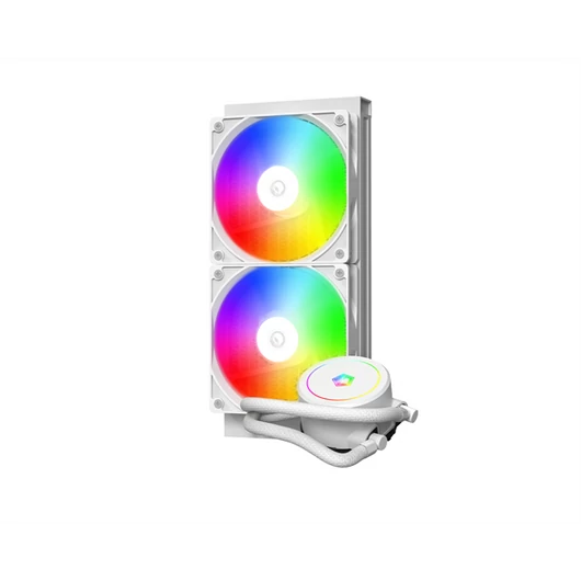 ID-Cooling CPU Water Cooler - FX240 ARGB WHITE (35,2dB; max. 129,39 m3 / h; 2x12cm, A-RGB LED, fehér)