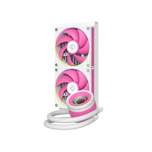 ID-Cooling CPU Water Cooler - FX240 INF PINK (29.9dB; max. 132,52 m3 / h; 2x12cm, A-RGB, rózsaszín)
