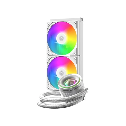 ID-Cooling CPU Water Cooler - FX240 INF WHITE (27.2dB; max. 98,54 m3 / h; 2x12cm, A-RGB, fehér)