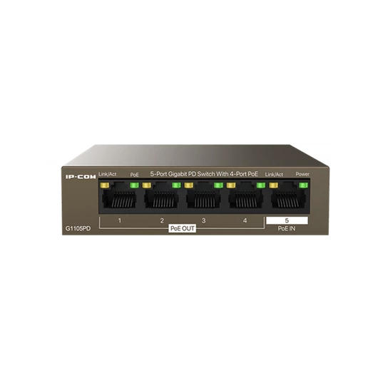 IP-COM Switch PoE - G1105PD (5x1Gbps; 4 af / at PoE+ port; 30W)