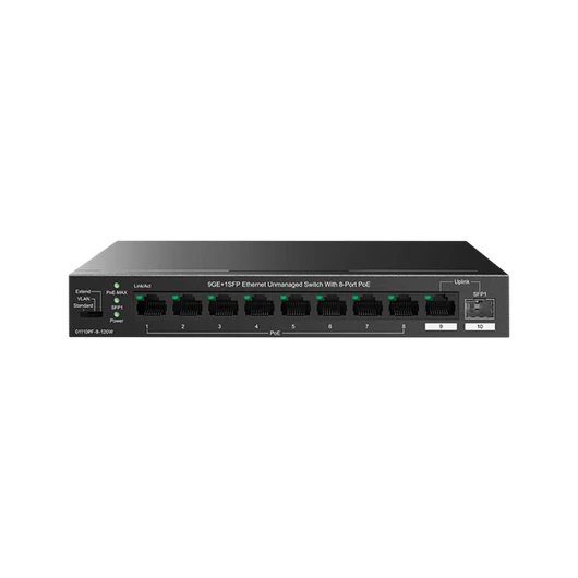 IP-COM Switch PoE - G1110PF-8-120W (9x1Gbps; 1x SFP; 8x af / at PoE port; 110W, 20Gbps)