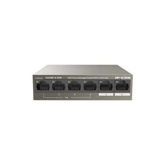 IP-COM Switch PoE - G2206P-4-63W (6x1Gbps; 4 af / at PoE+ port; 58W)