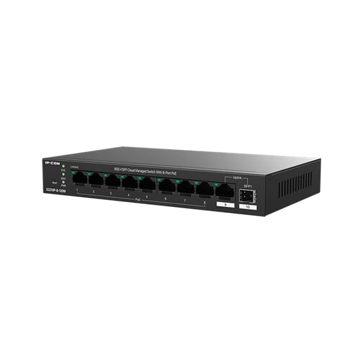 IP-COM Switch Menedzselhető PoE - G2210P-8-102W (9x1Gbps; 8 af / at PoE+ port; 110W; 1x 1Gbps SFP)