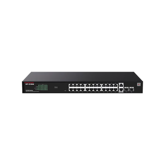 IP-COM Switch Menedzselhető PoE - G2228P-24-410W (24x1Gbps + 2x1Gbps Uplink + 2xSFP;  24af / at PoE+ port; 410W; rack)