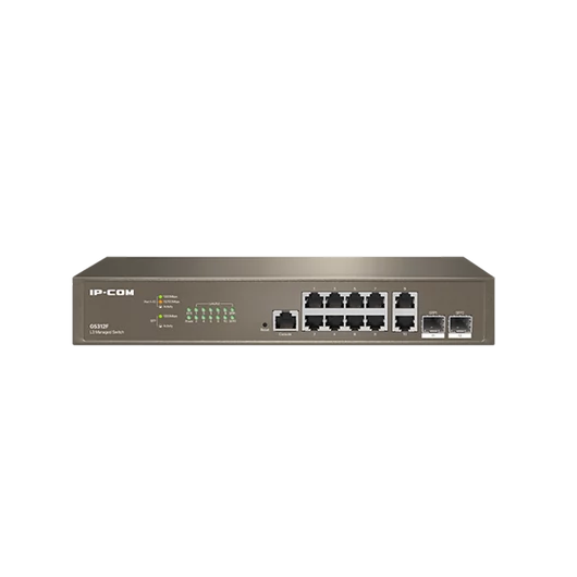 IP-COM Switch Vezérelhető - G5312F (10x1Gbps; 2x SFP; 1x console port; L3)