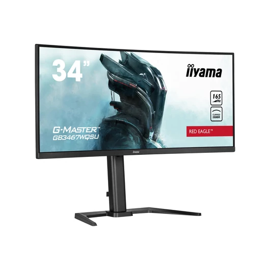 IIYAMA GB3467WQSU-B5 34inch UW VA 3440x1440 Curved Gaming 1500R 165Hz 550cd/m2 0.4ms 2xHDMI 2xDP USB-HUB Speakers 15cm Height Adj