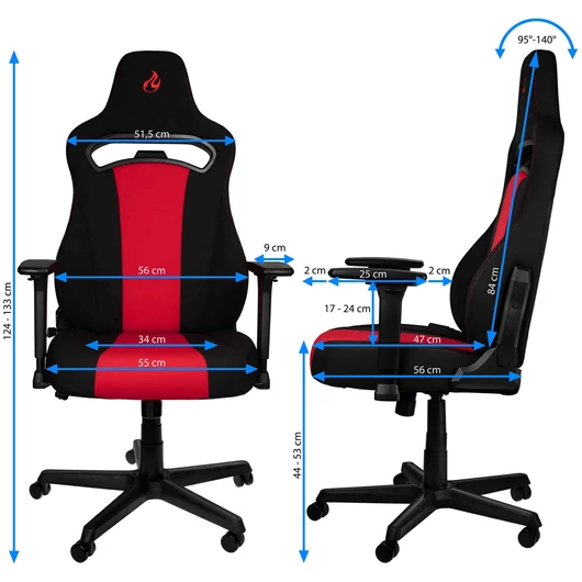 Gamer szék Nitro Concepts E250 Fekete/Piros