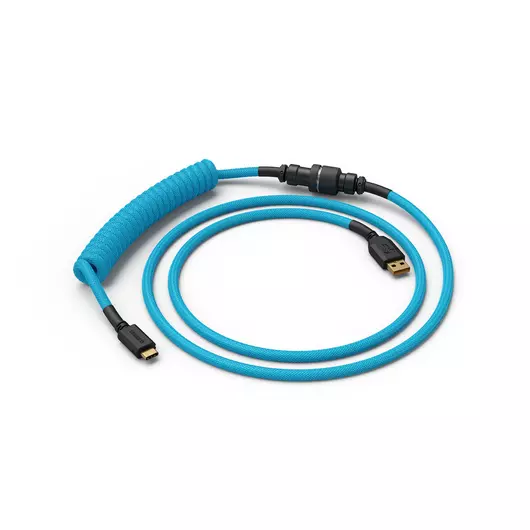 Billentyűzet kiegészítő Glorious Coiled Cable Electric Blue USB-C Spirálkábel Kék