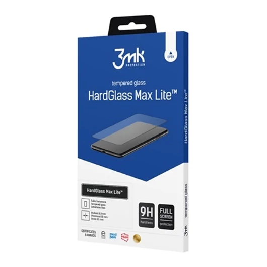iPhone 15 Pro 3MK HARD GLASS MAX LITE képernyővédő üveg 3D, 9H, FEKETE