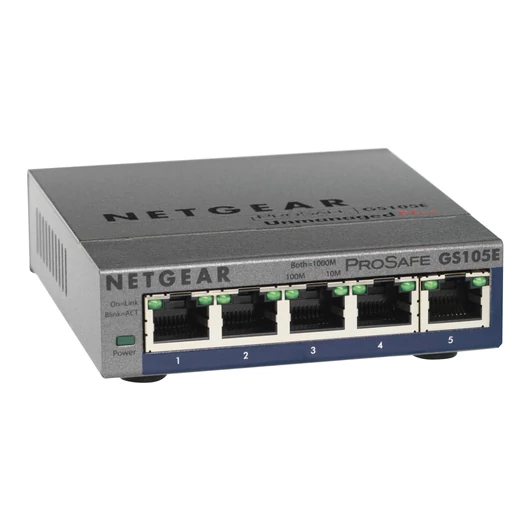 NETGEAR 5-Port Gigabit Plus Ethernet Switch - Desktop - unmanaged - fanless