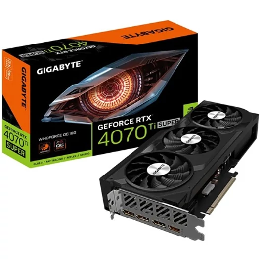 Gigabyte GeForce RTX 4070 Ti SUPER WindForce3 OC 16GB GDDR6X 256-bit grafikus kártya