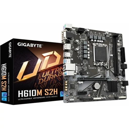 Gigabyte Alaplap - Intel H610M S2H s1700 (H610, 2xDDR5 4800MHz, 1xGBE LAN, 4xSATA3, M.2, 8xUSB2.0, 4xUSB3.1)