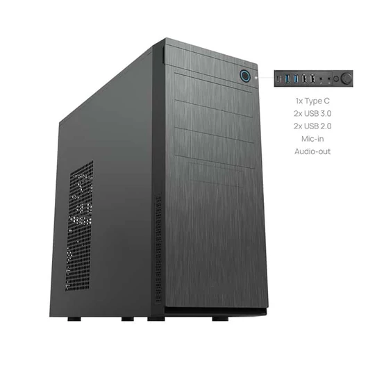 Számítógépház Chieftec Elox HC-10B-OP ATX Fekete