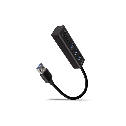 HUB AXAGON HMA-CR3A 3x USB-A + SD/microSD, USB3.2 Gen 1, 20cm USB-A cablem, Fém