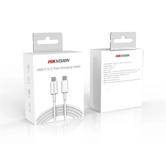 Hikvision Kábel - Type-C to Type-C (Fehér, 1m, 60W)