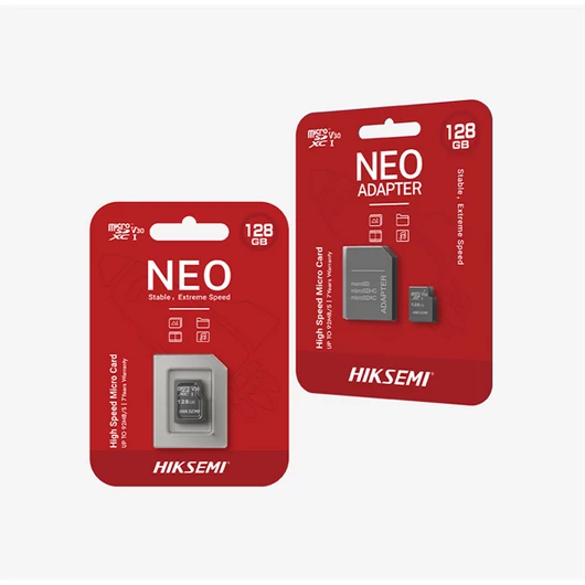 Hikvision HIKSEMI MicroSD kártya - NEO 256GB microSDXC™, Class 10 and UHS-I, 3D NAND + Adapter