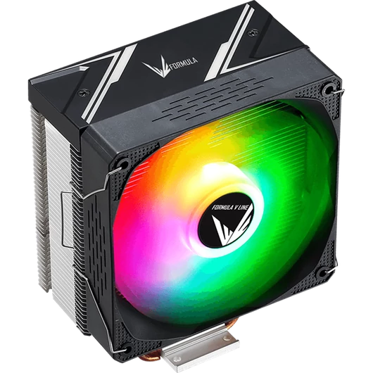 Formula CPU Cooler - Ice Burg Plus ARPW 4P (17-34dB, 4pin csatlakozó, 4 db heatpipe, 12cm, PWM, ARGB)
