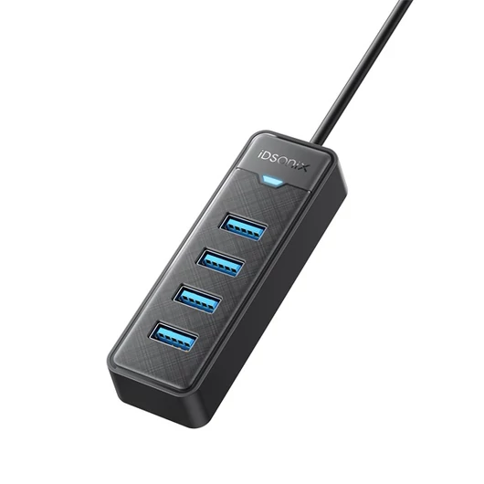Orico USB3.0 Hub - ED4U-U3-015-BK (4 port, Bemenet: USB-A, Kimenet: 4xUSB-A, fekete)