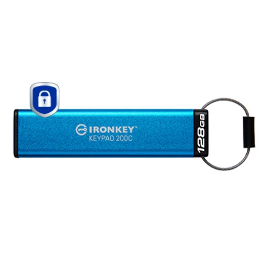 128GB USB-C IRONKEY KEYPAD 200C FIPS 140-3 LVL 3(PENDING)AES-256