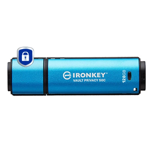 128GB USB-C IRONKEY VAULT P 50C AES-256 ENCRYPTED FIPS 197
