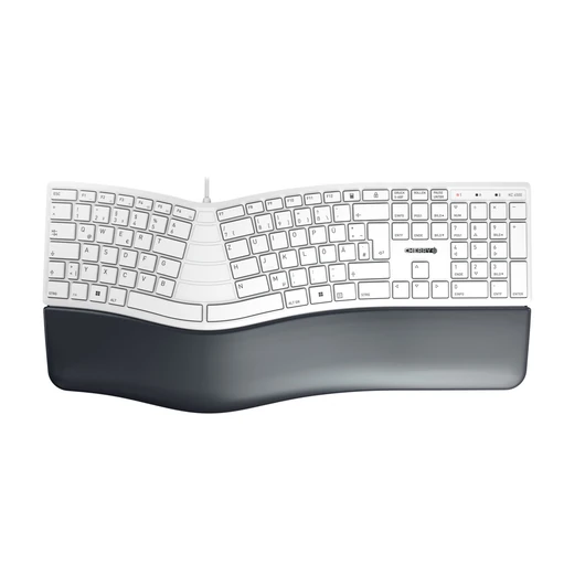 CHERRY KC 4500 ERGO KEYBOARD CORDED GERMAN USB PALE GREY