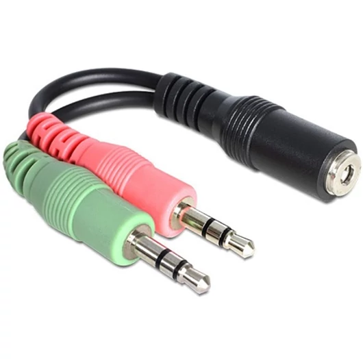 Delock 2db Jack stereo 3,5mm (3pin) -> Jack stereo 3,5mm (4pin) M / F adapter