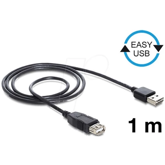 Delock EASY USB A M / F adatkábel 1m fekete