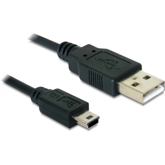 Delock USB 2.0 A -> USB 2.0 mini B 5pin M / M adatkábel 1m fekete