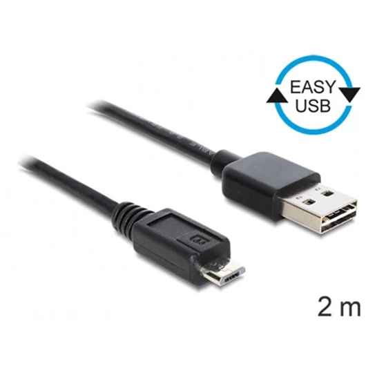 Delock Easy-USB -> USB 2.0 micro B M / M adatkábel 2m fekete