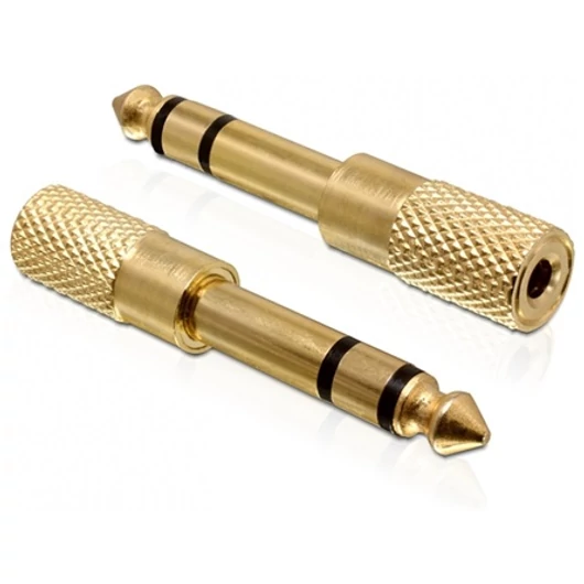 Delock Jack stereo 6,3mm -> Jack stereo 3,5mm M / F adapter arany