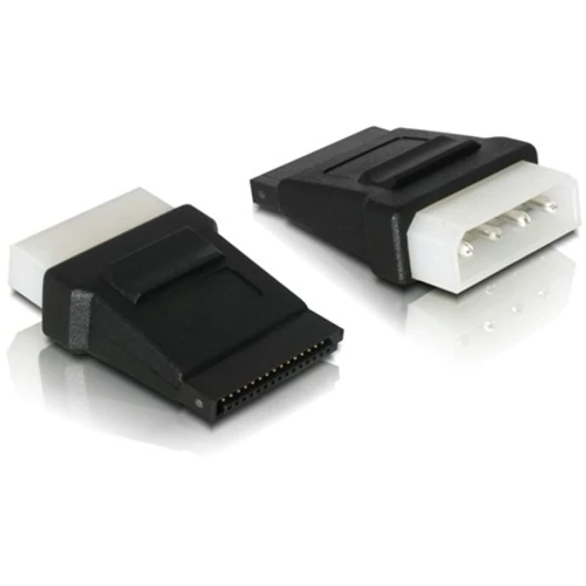 Delock Molex Power 4pin -> SATA Power 15pin M / F adapter fekete