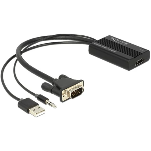 Delock VGA USB Jack 3,5mm -> HDMI M / F adapter 0.25m