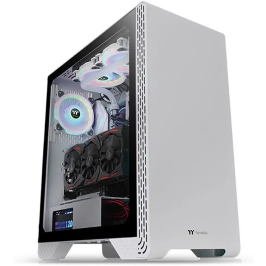 Thermaltake S300 TG Snow Edition táp nélküli ablakos ATX számítógépház fehér