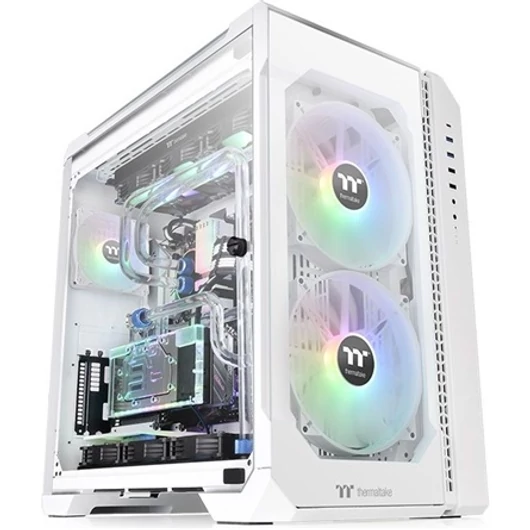 Thermaltake View 51 Tempered Glass Snow ARGB Edition táp nélküli ablakos E-ATX számítógépház fehér