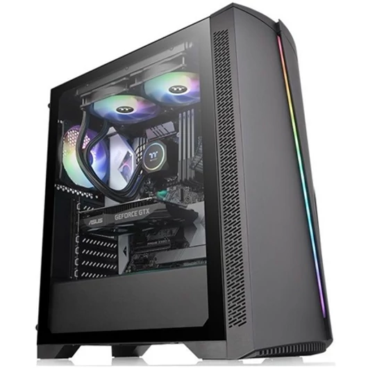 Thermaltake H350 Tempered Glass RGB táp nélküli ablakos ATX számítógépház fekete